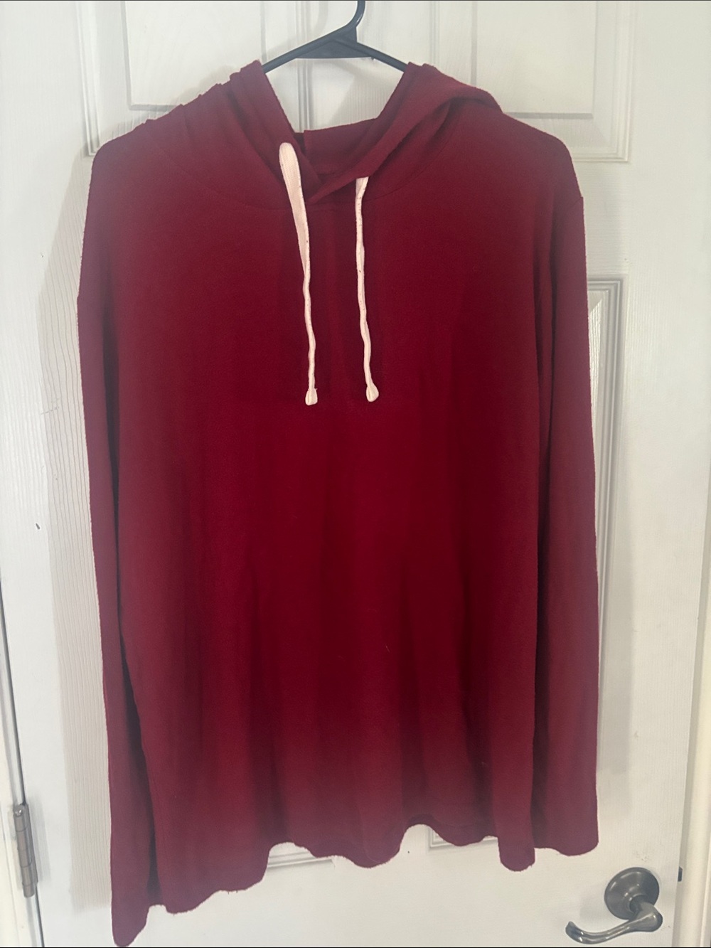 Women's Scoop Neck Hoodie Sweater in Burgundy